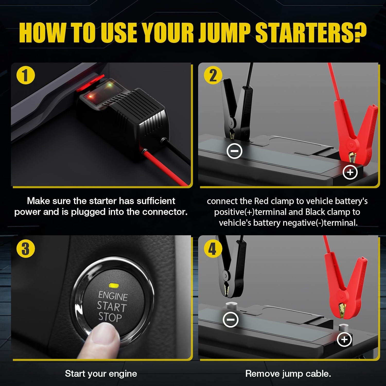 012 Jump Starter Battery Pack, 4000A Peak Car Battery Charger Jump Starter for Up to 10.0L Gas or 8.0L Diesel Engine,12V Car Jumper Starter Portable with Full LCD Screen  LED Light  USB