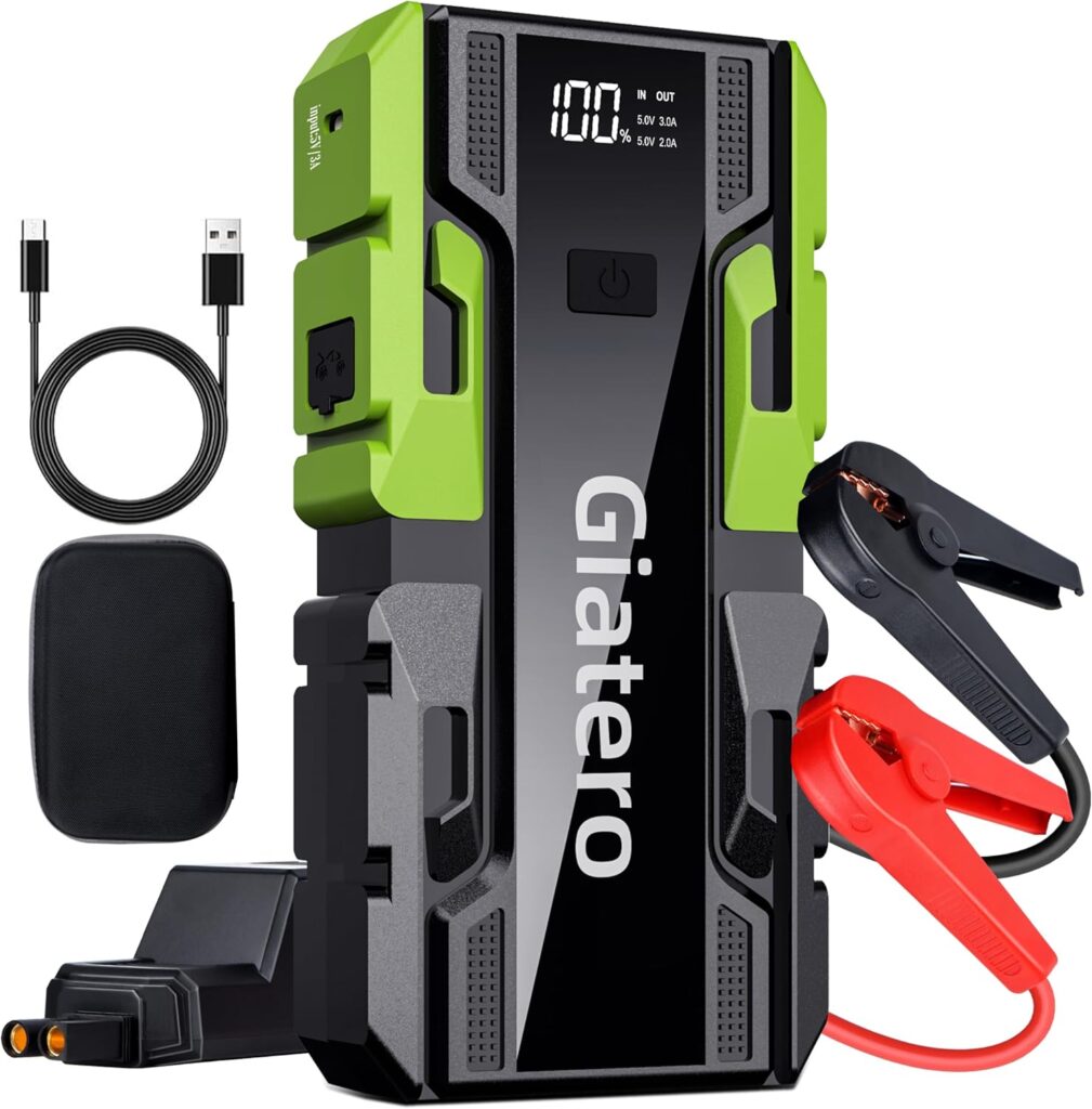 4000A Car Battery Jump Starter, Smart Portable Car Jump Starter Battery Pack, 12V Jumper Starter with LED Display and LED Light, Power Bank with USB, Type C Port(Up to 9.0 L Gas/8.0 L Diesel)