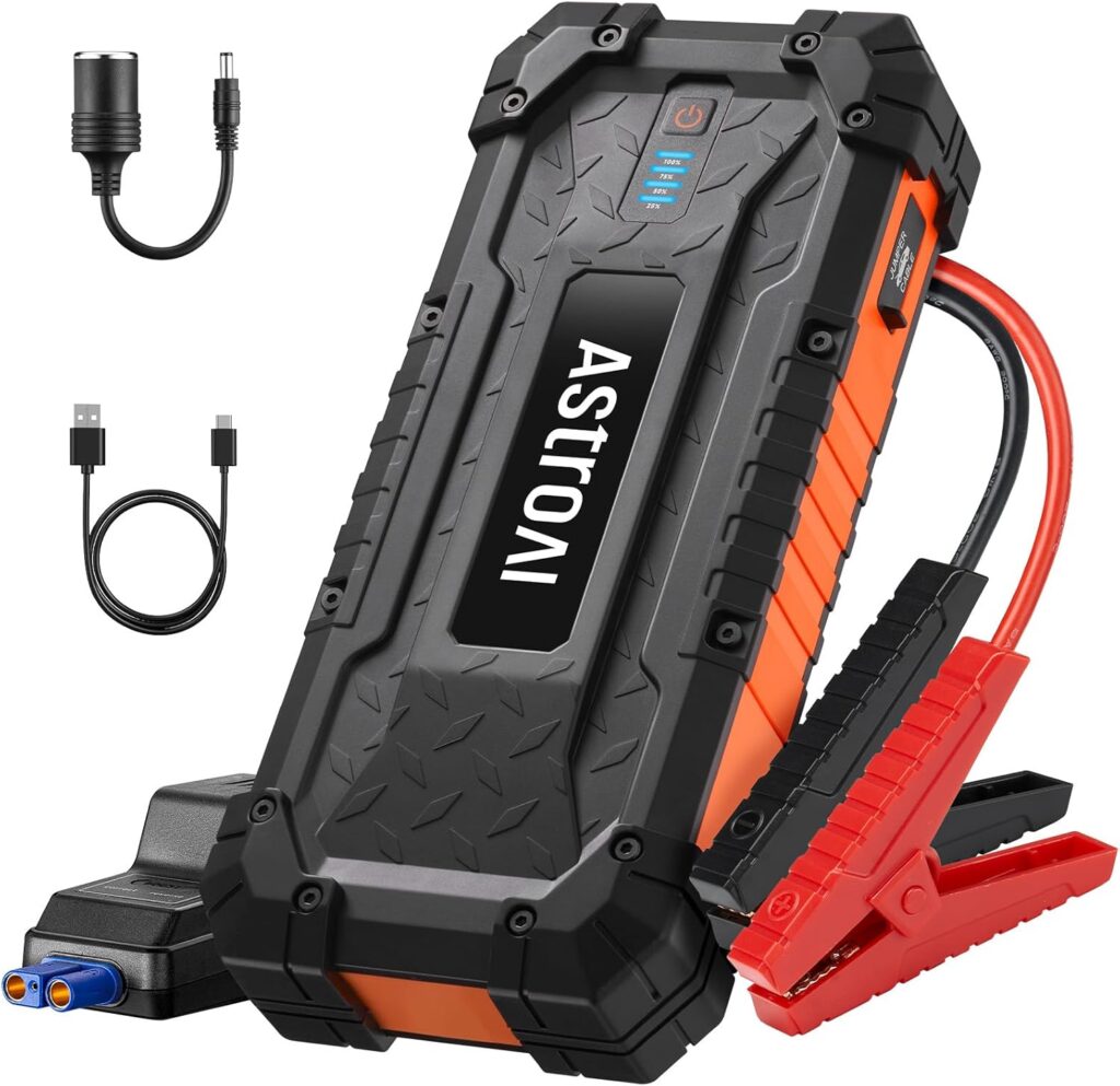 AstroAI S8 Ultra Battery Jumper Starter Portable, 4000A Car Jump Starter for Up to 10.0L Gas  8.0L Diesel Engines, 88.8Wh Portable 12V Jump Box with USB Quick Charge and DC/Type C Port