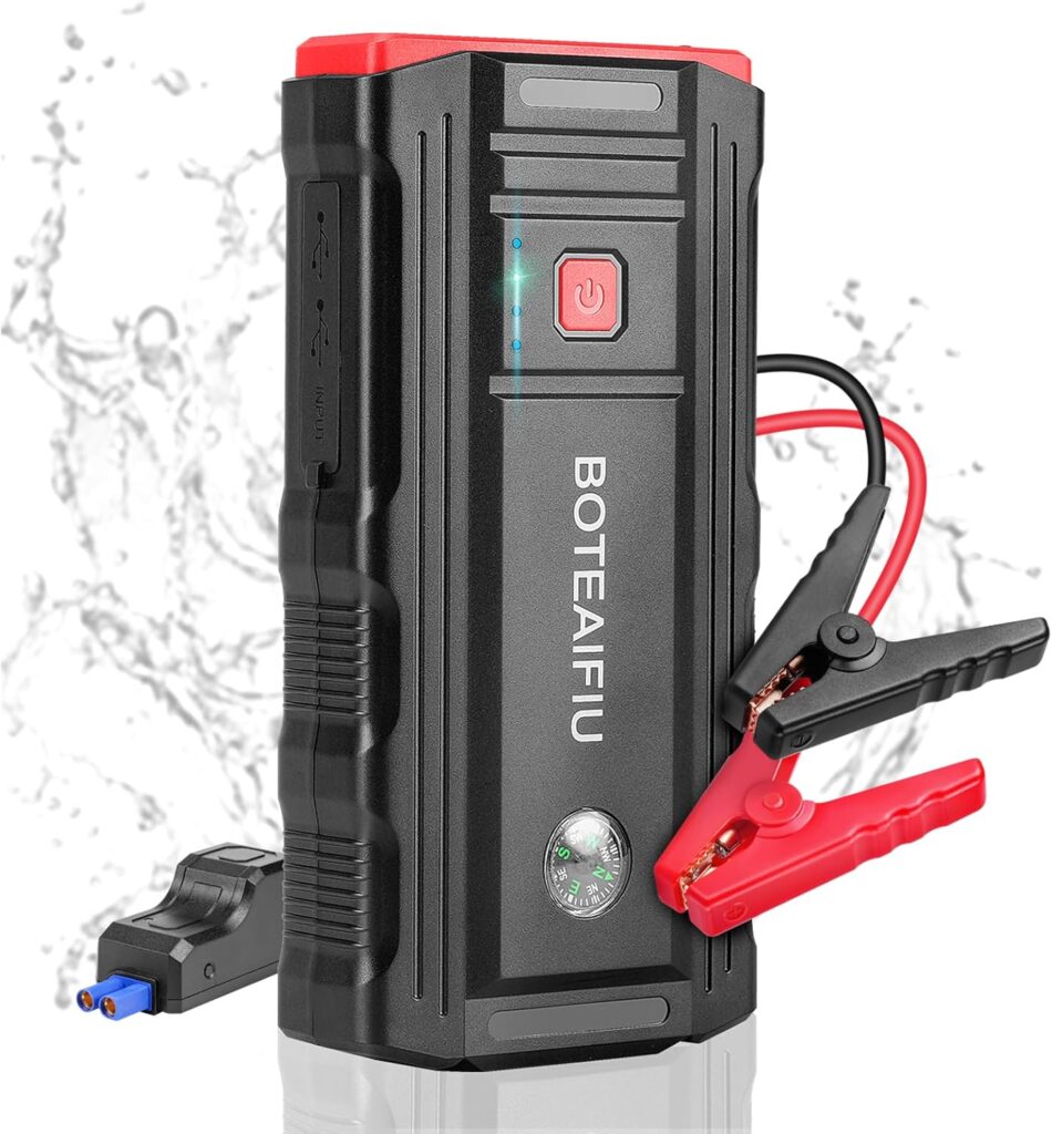 Car Battery Jump Starter 2000A Up to 8.0L Gas and 6.0 L Diesel Engine12V Auto Battery Booster Quick Charge Power Bank Jumper Cable with LED