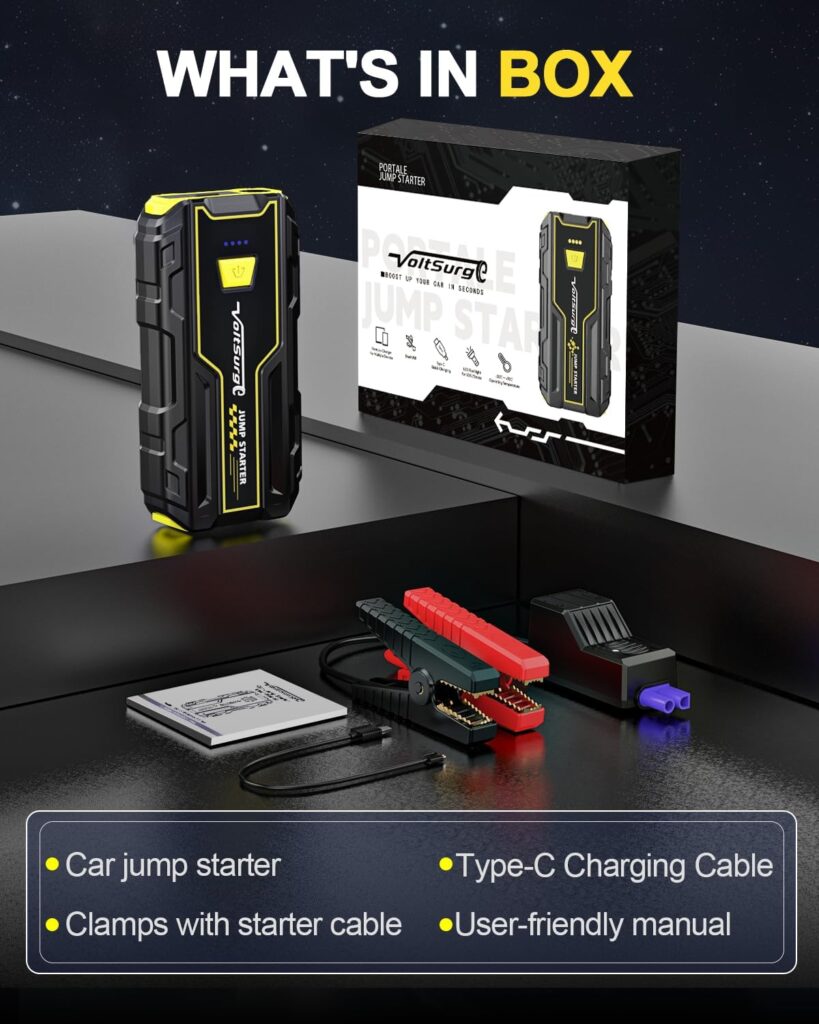 Car Jump Starter, 2000A Jumper Starter Portable, 12V Jump Starter Battery Pack for Up to 7.0L Gas and 5.5L Diesel Engines, Jump Box Car Battery Charger with USB Ports, LED Flashlight