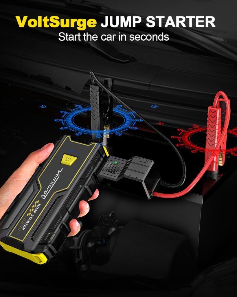 Car Jump Starter, 2000A Jumper Starter Portable, 12V Jump Starter Battery Pack for Up to 7.0L Gas and 5.5L Diesel Engines, Jump Box Car Battery Charger with USB Ports, LED Flashlight