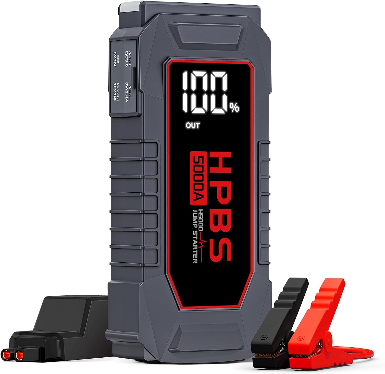 Car Jump Starter - 5000A Peak Jump Starter Battery Pack for Up to All Gas and 10.0 L Diesel Engines, 12V Portable Battery Jump Starter with 3.0 LCD Display