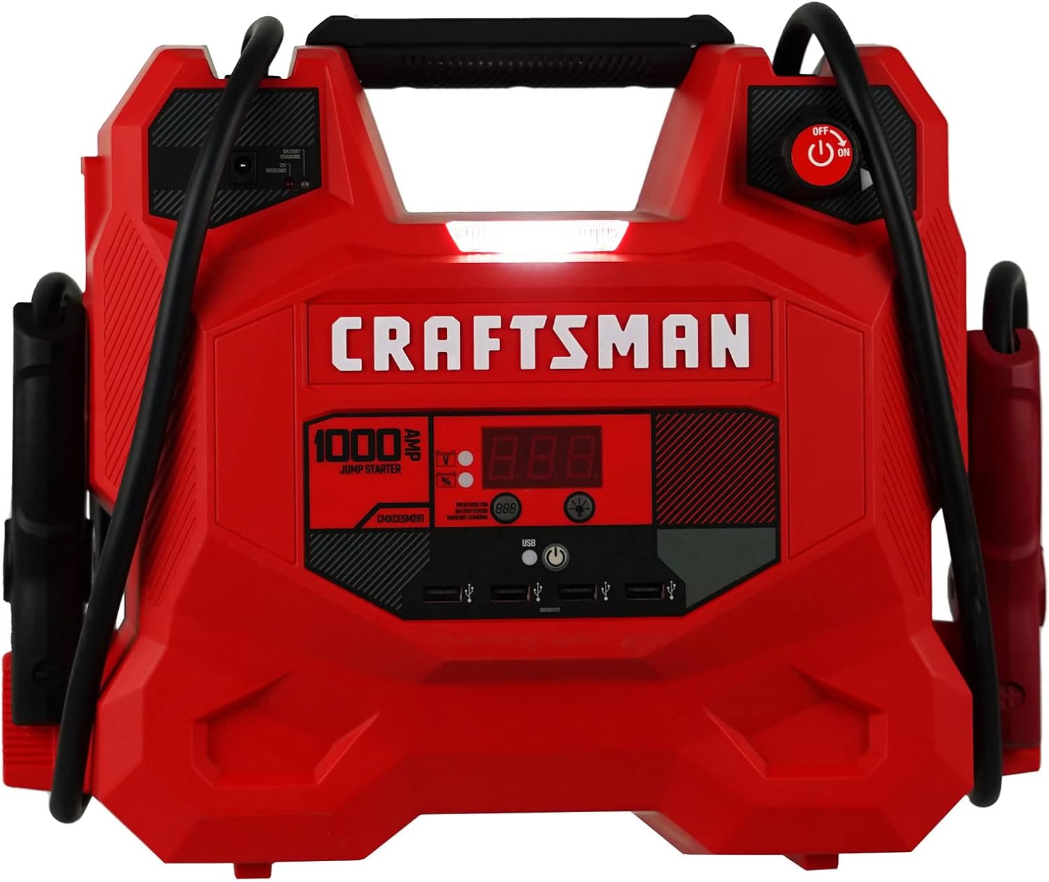 CRAFTSMAN 3-in-1 Jump Starter and Portable Power Station, CMXCESM281, 1000 Amps, 12 Volts, with DC Port, Four-Port USB Hub, and LED Work Light for Car, SUV, Truck, and Boat Batteries