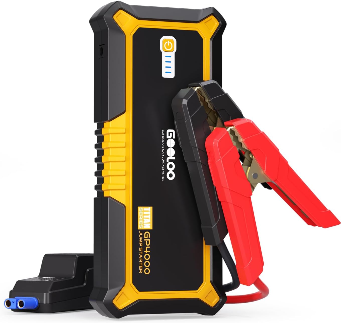 GOOLOO 4000A Peak Car Jump Starter 12V Auto Battery Booster SuperSafe Lithium Jump Box for All Gas, Up to 10.0L Diesel Engine, Portable Power Pack with USB Quick Charge and Type C Port, Orange