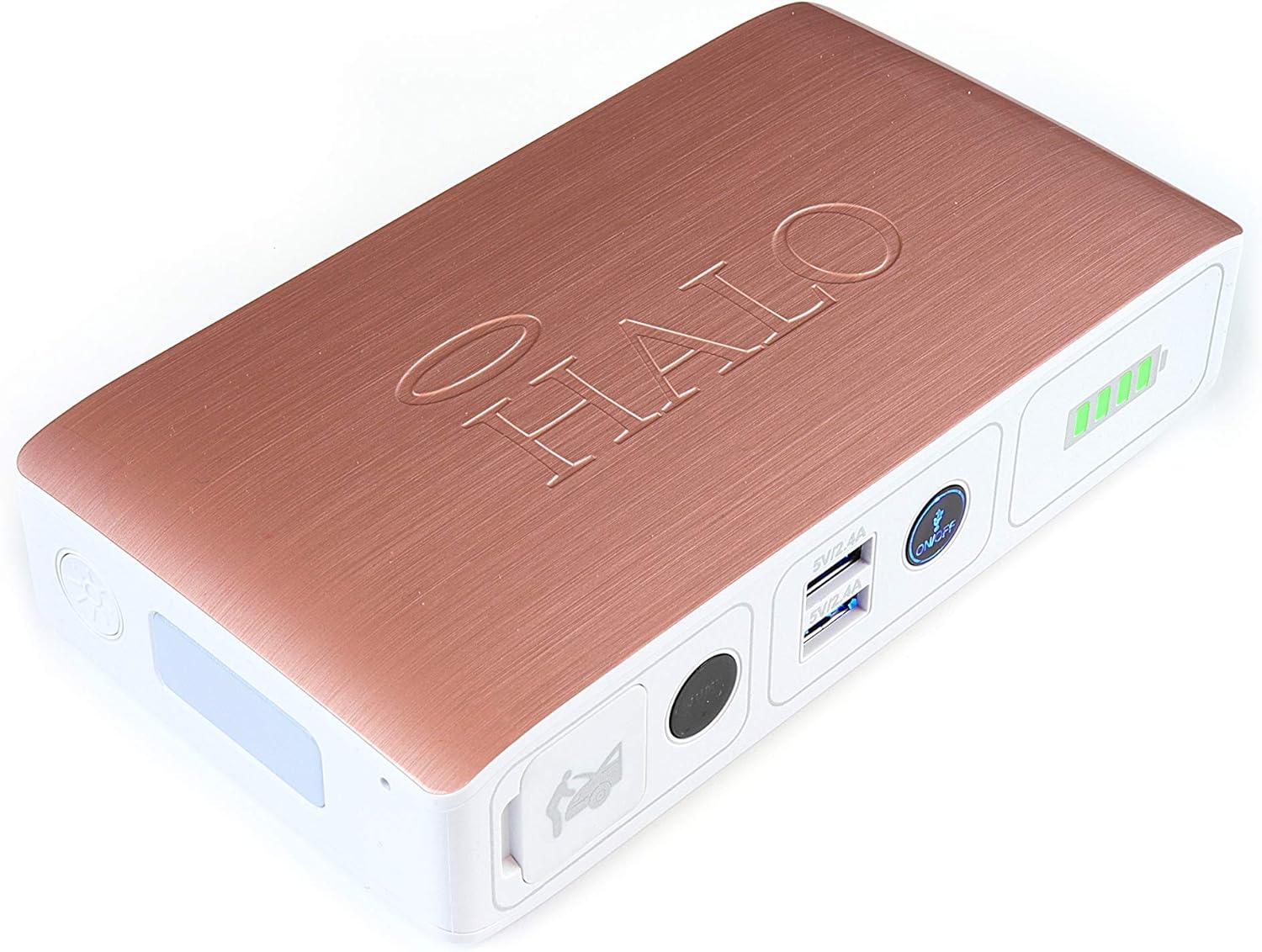 HALO Bolt Compact Portable - Car Battery Jump Starter with 2 USB Ports to Charger Devices, Portable - Rose Gold