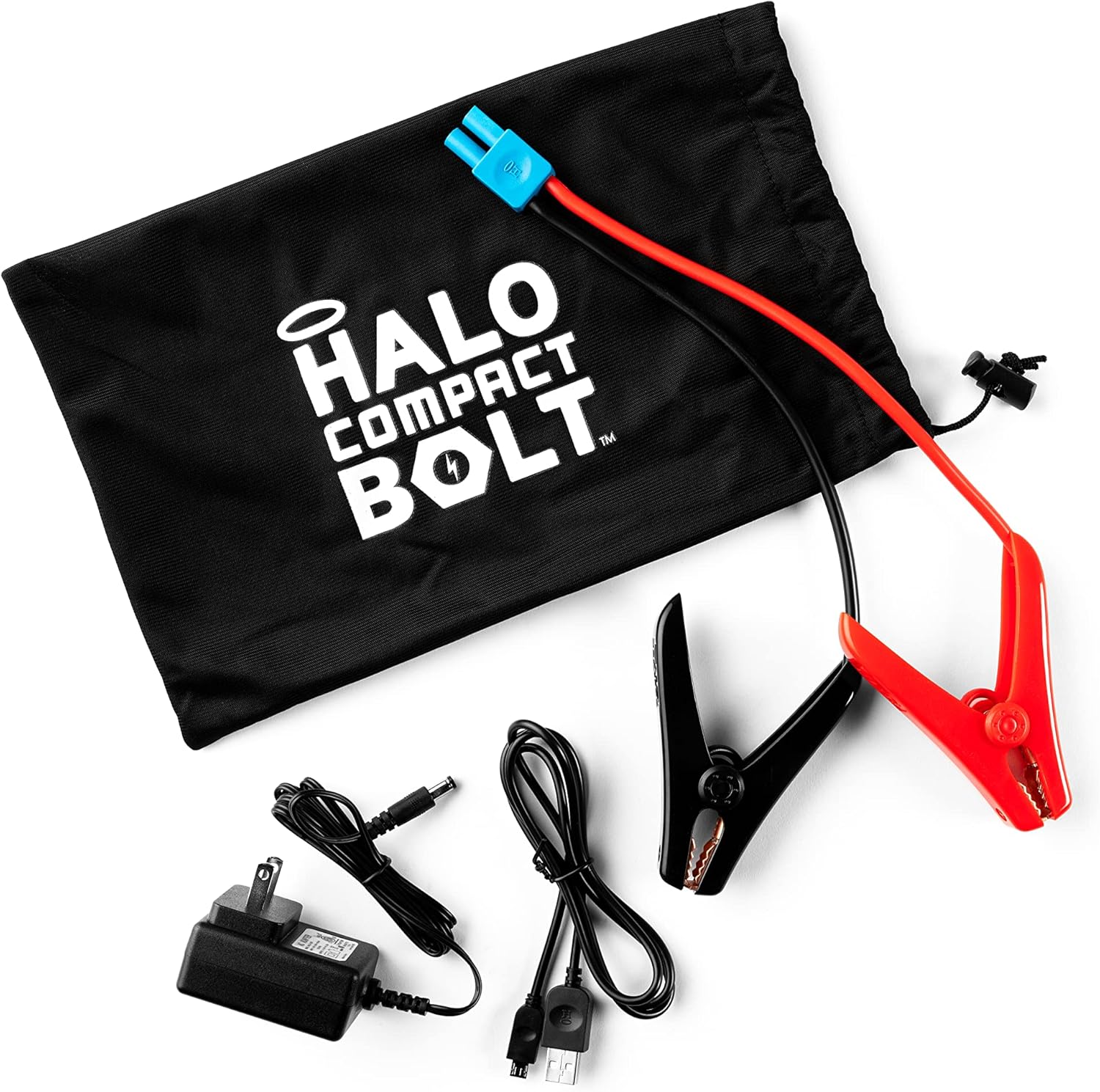 HALO Bolt Compact Portable Car Battery Jump Starter with USB Ports to Charge Devices - Silver Graphite