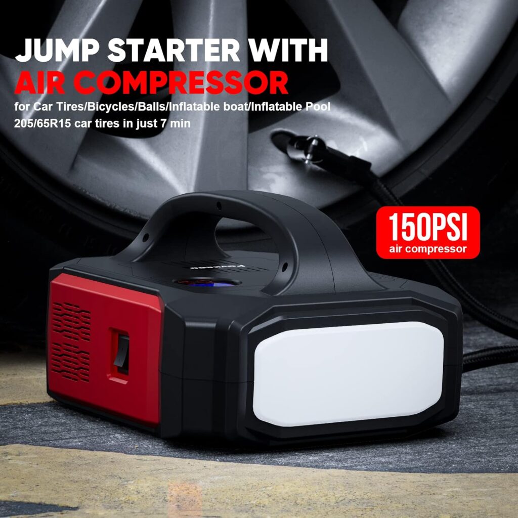 Jump Starter 3000A Peak Jump Starter Battery Pack, 12V Jump Box for Car Battery up to 10L Gas or 8L Diesel Engine Battery Jump Starter with Power Bank/Dual Output/LED Light (3000A)