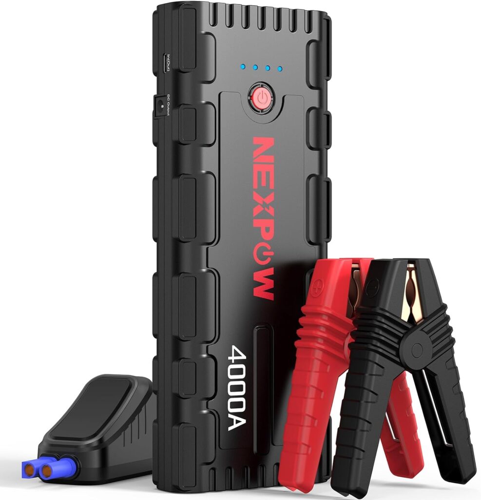 NEXPOW G17 S40 Car Jump Starter PD60W Quick Charge, 4000A Peak Jump Starter Battery Pack (All Gas Up to 10.0L Diesel Engine), 12V Lithium Jump Box, Auto Portable Battery Booster Pack with LED Light