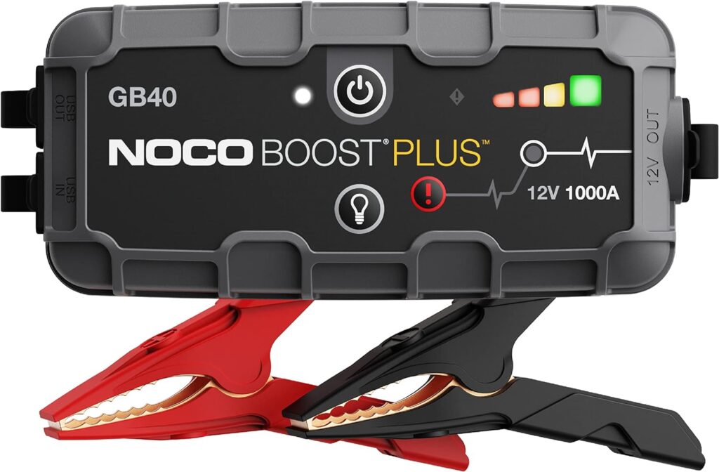 NOCO Boost Plus GB40 1000A UltraSafe Car Battery Jump Starter, 12V Battery Pack, Battery Booster, Jump Box, Portable Charger and Jumper Cables for 6.0L Gasoline and 3.0L Diesel Engines