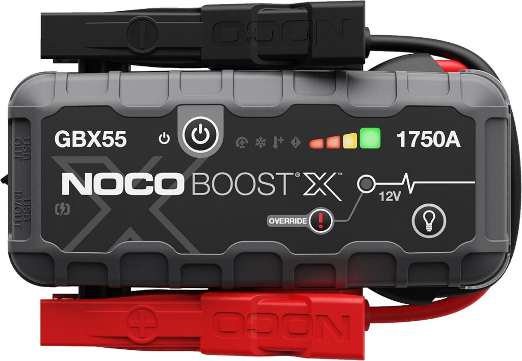 NOCO Boost X GBX55 1750A 12V UltraSafe Portable Lithium Jump Starter, Car Battery Booster Pack, USB-C Powerbank Charger, and Jumper Cables for up to 7.5-Liter Gas and 5.0-Liter Diesel Engines