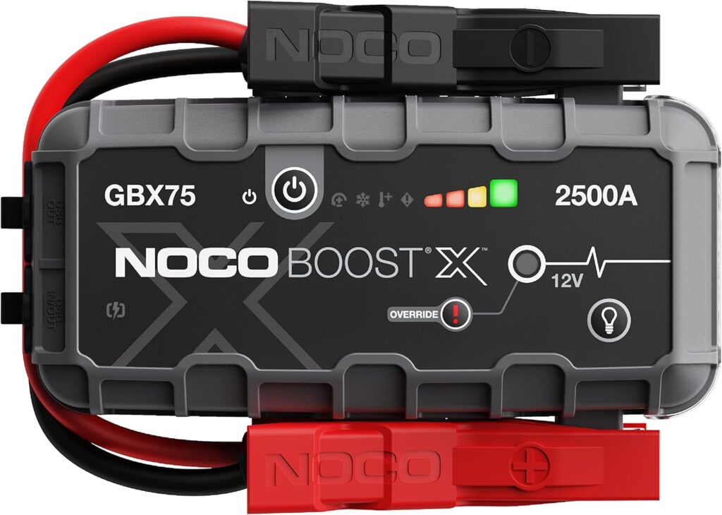 NOCO Boost X GBX75 2500A 12V UltraSafe Portable Lithium Jump Starter, Car Battery Booster Pack, USB-C Powerbank Charger, and Jumper Cables for up to 8.5-Liter Gas and 6.5-Liter Diesel Engines