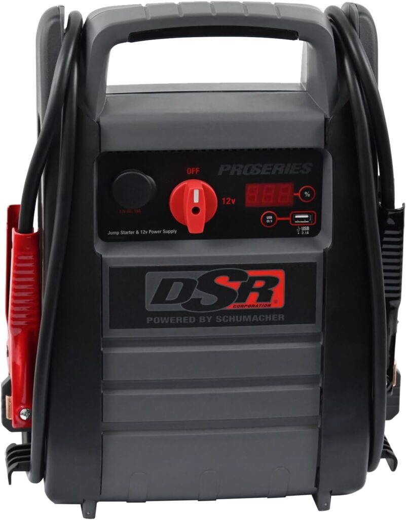 Schumacher Electric DSR ProSeries DSR165 Jump Starter and Portable Power Station for Car, SUV, Truck, and Boat Batteries, 2200 Peak Amps, 525 Cranking Amps, 12 Volt, Gray, 1 Unit