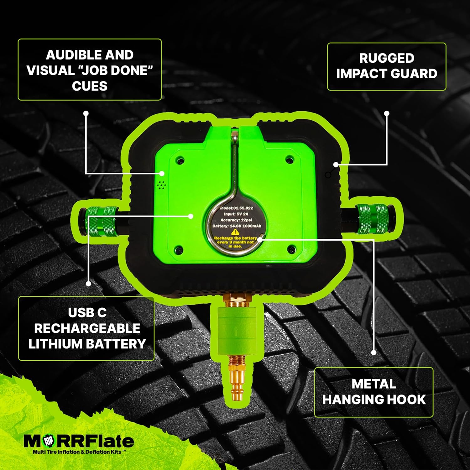 Air Hub Digital Air Controller Universal AutoMagic Tire Inflation and Deflation System with Digital User PSI Selection High-Flow Solenoids Rugged Design Includes Case and Retro Fit Kit