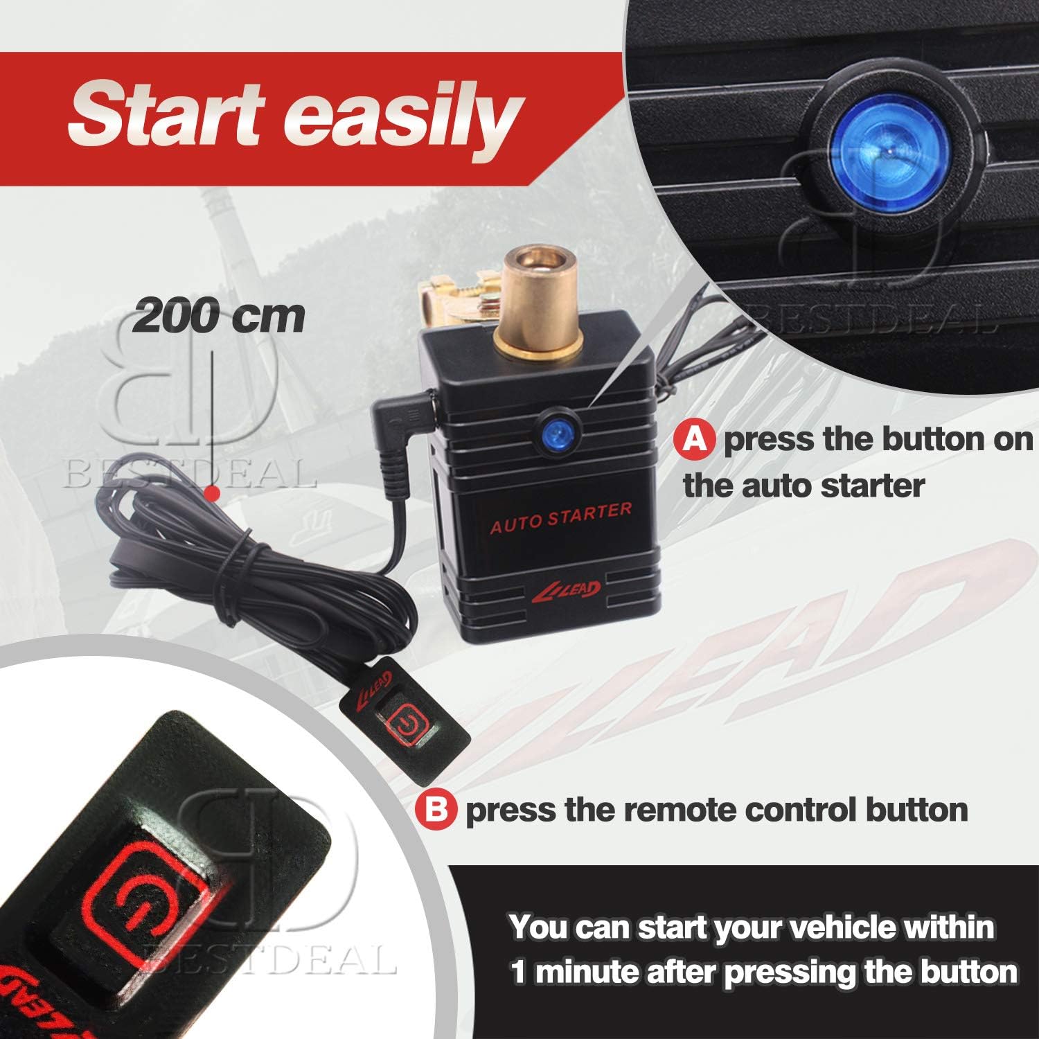 Auto Starter 12V Car Battery Protector - Automatically Disconnect System For Car Battery Saver, Battery Voltage Disconnect Kit, Battery Buddy.