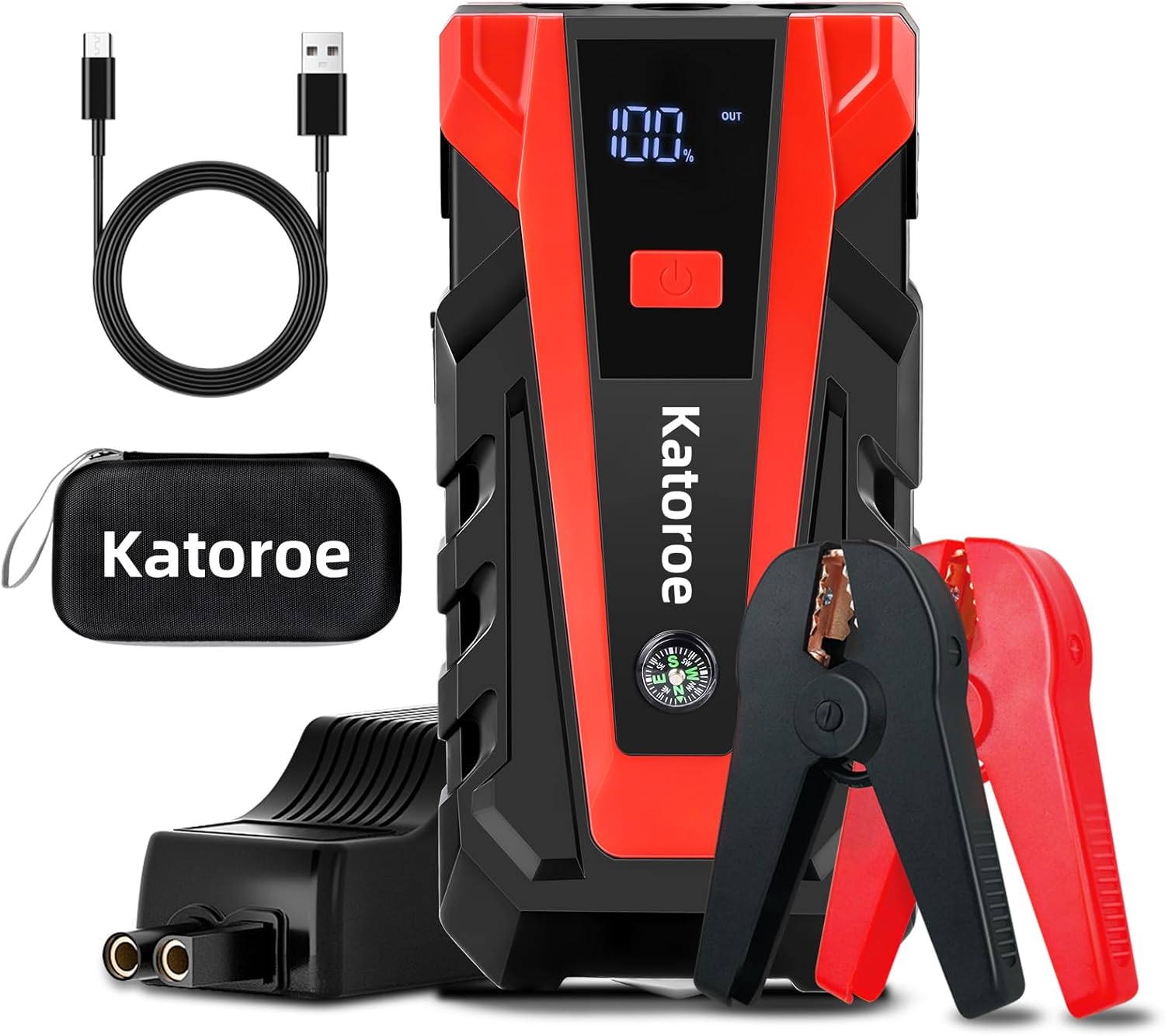 Car Battery Jump Starter, 4000A Portable Jump Starter Battery Pack (10.0L Gas/8.0L Diesel), 12V Jump Box Car Jumper Starter with 70 Starts, 3 Modes Flashlight, Power Bank Funciton