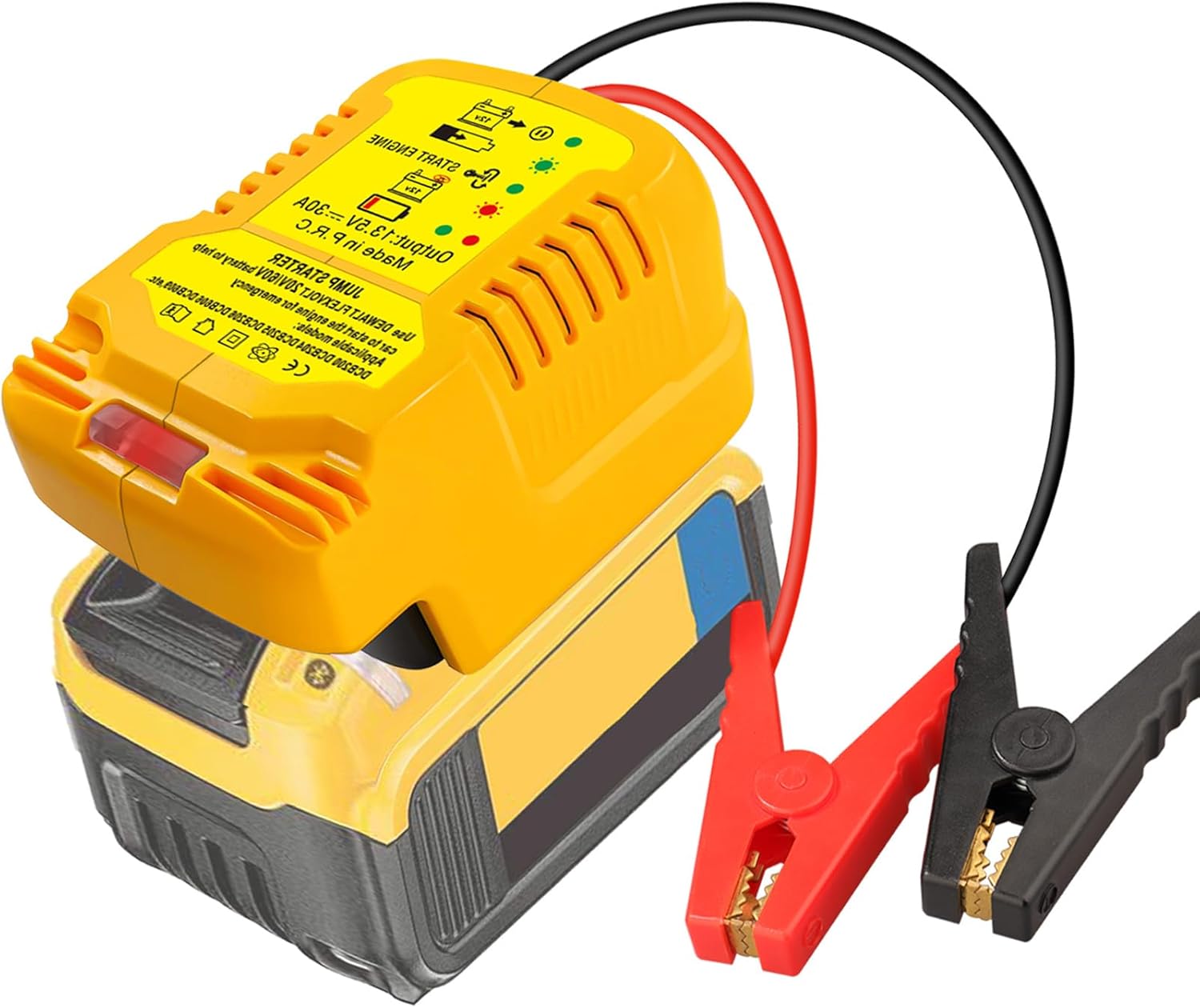 Car Battery Jump Starter Adapter Compatible with DeWalt 20V 60V Battery,Battery Starter Adapter for Up to 3.5L Gas or 3.5L Diesel Engine with 11AWG Jump kit Cable