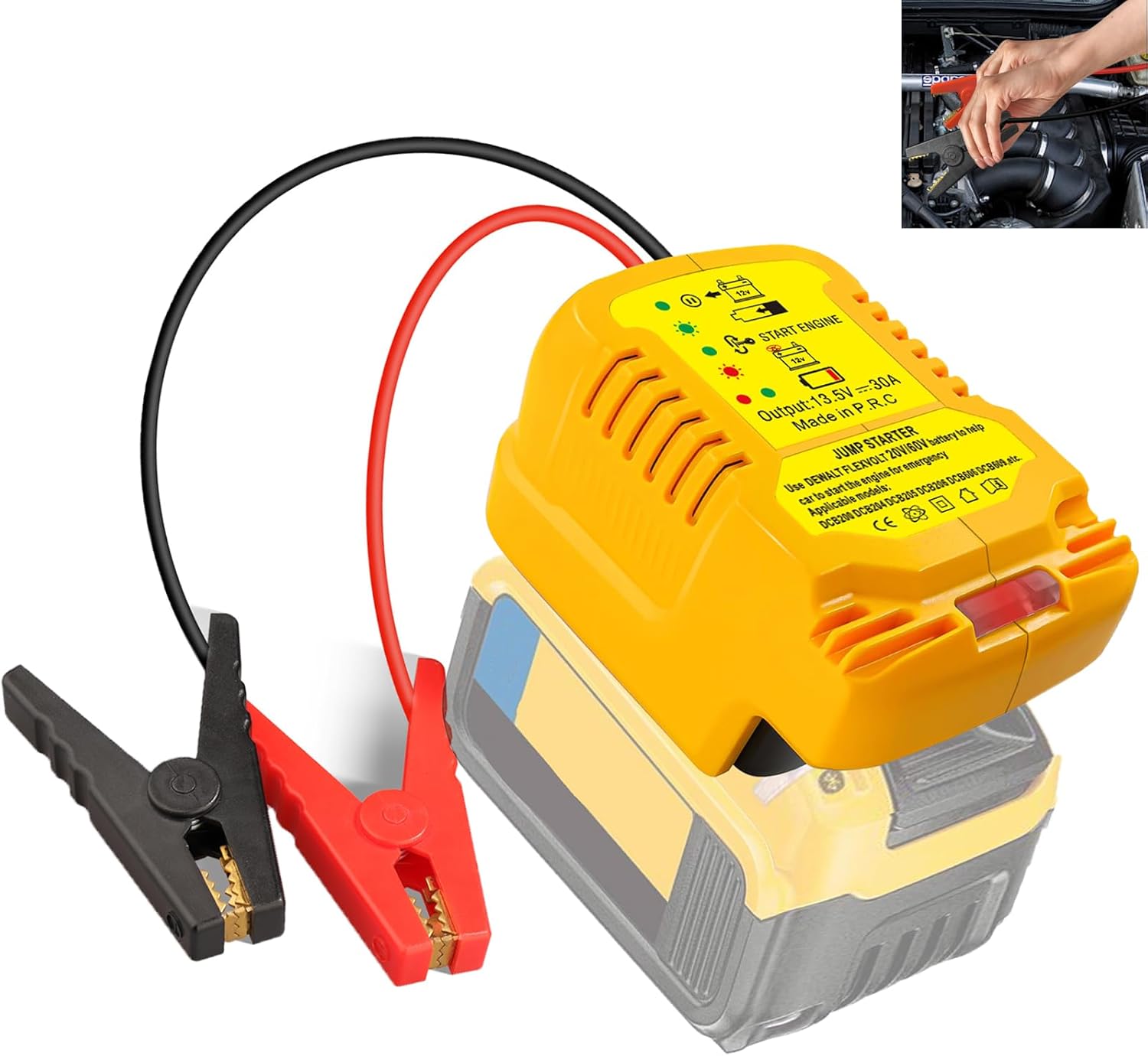 Car Jump Starters Emergency Assistance Starter Adapter for DeWalt 18V/20V/60V Lithium Ion Battery Powered Car Jump Booster(Battery Not Included)