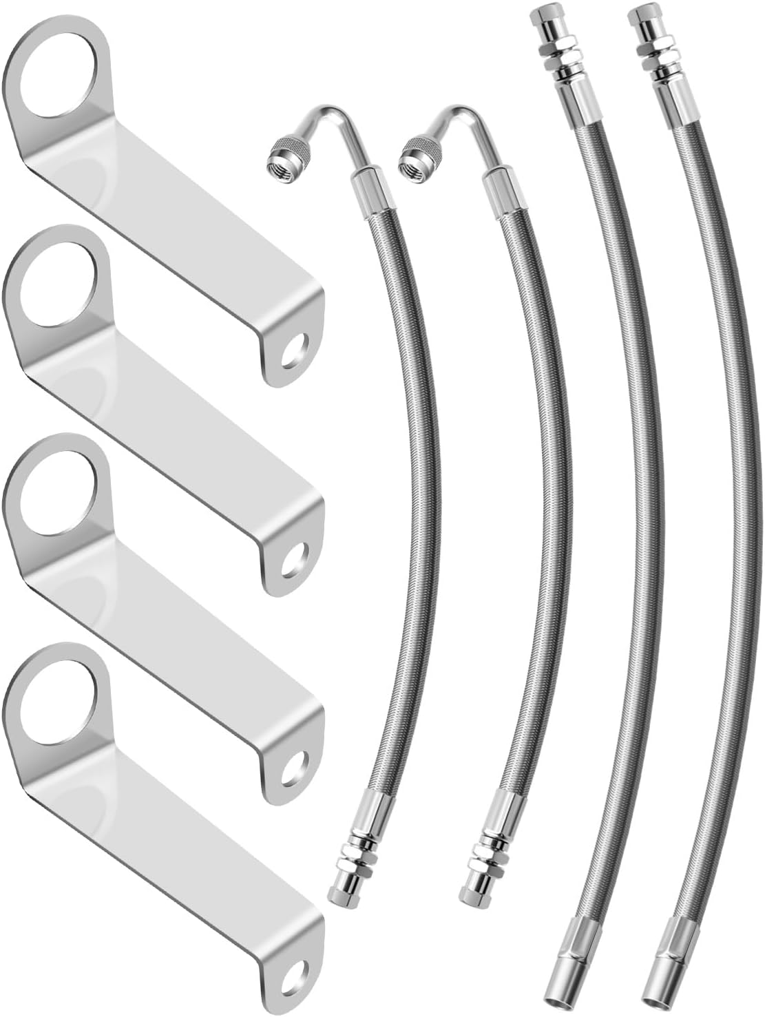 Double Tires Air Inflation Kit, Valve Stem Extension, Valve Stem Extenders, Tire Valve Extension, Tire Valve Extension Tube Kit for Easy Connection to Tire Valves and Equipment, easy tire checking