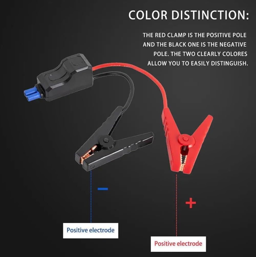 EC5 Heavy Duty Jump Starter Replacement Cables with Battery Clamps-EC5 Connector Car Jumper Cable Booster Jumper Cables 12V Car Battery Booster Jumper Emergency Cable-Car Jump Starter Battery Clips