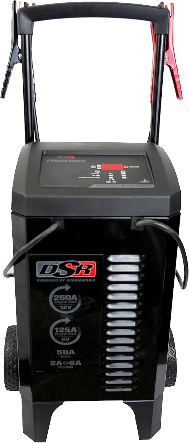 Electric DSR161 Fully Automatic Jump Starter and Battery Charger for Professional Automotive Shop/Dealer Use, 125/250 Cranking Amps, 6 Volt, 12 Volt, Black, 1 Unit