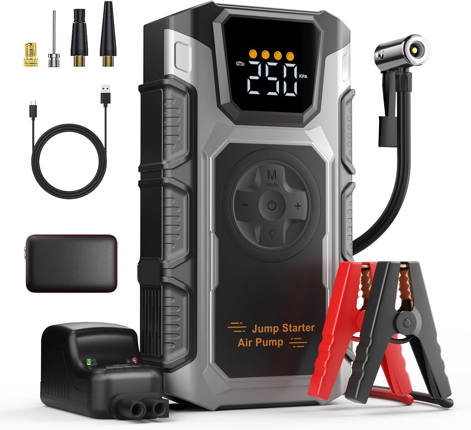 Jump Starter with Air Compressor, 3500A Portable Car Battery Jumper Starter with 150PSI Car Tire Inflator Air Pump, 12V Jump Box Car Battery Jumper Starter for Up to 8.0 Gas/7.5L Diesel