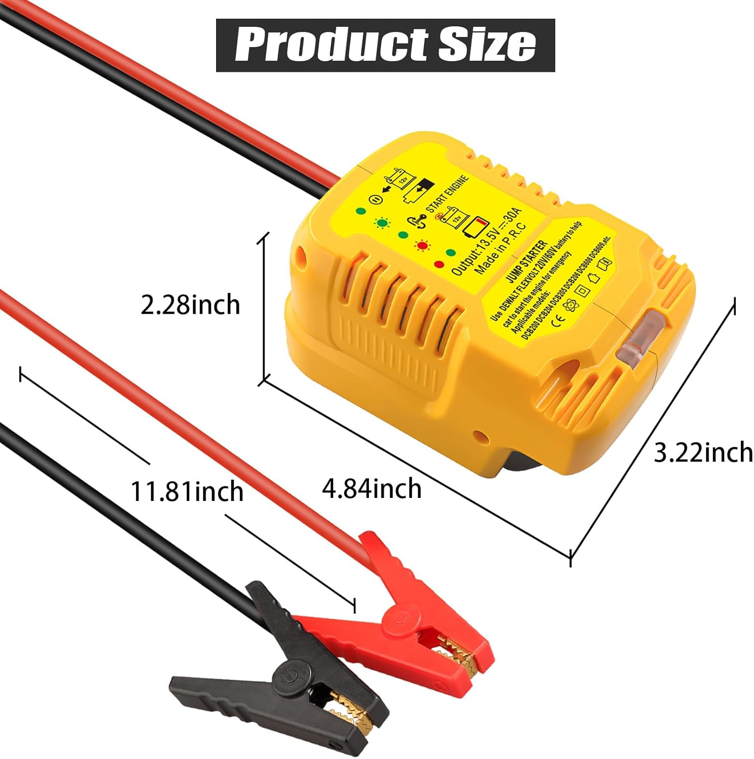 Jumper Adapter Jumper Cables Compatible with Craftsman 20V V20 Batteries,11AWG Jump-Starter Auto Booster Cable Jumper Box Jumper Assister for Jump Starting Car Using Tool Battery,Engine Up to 3.5L