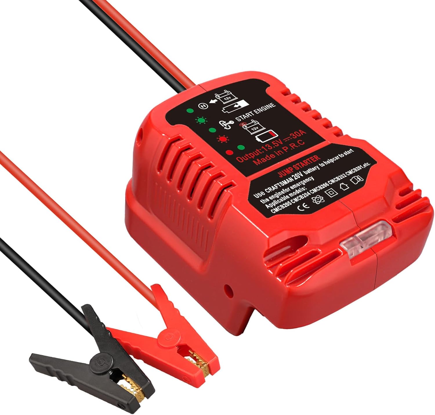 Jumper Adapter Jumper Cables Compatible with Craftsman 20V V20 Batteries,11AWG Jump-Starter Auto Booster Cable Jumper Box Jumper Assister for Jump Starting Car Using Tool Battery,Engine Up to 3.5L