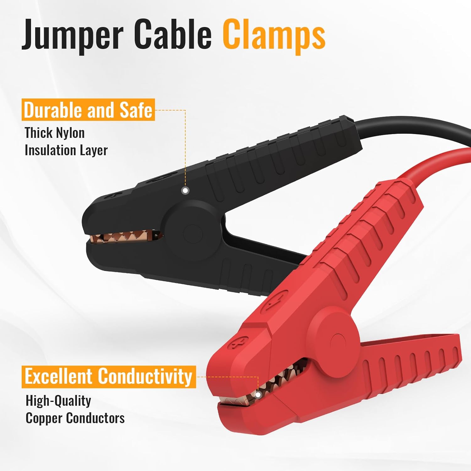 Jumper Cables with Adapter for Dewalt 18V/20V Battery, 8AWG 5.9FT Portable Auto Battery Jump Starter for Starting Car Light Vehicles (Battery Not Included)