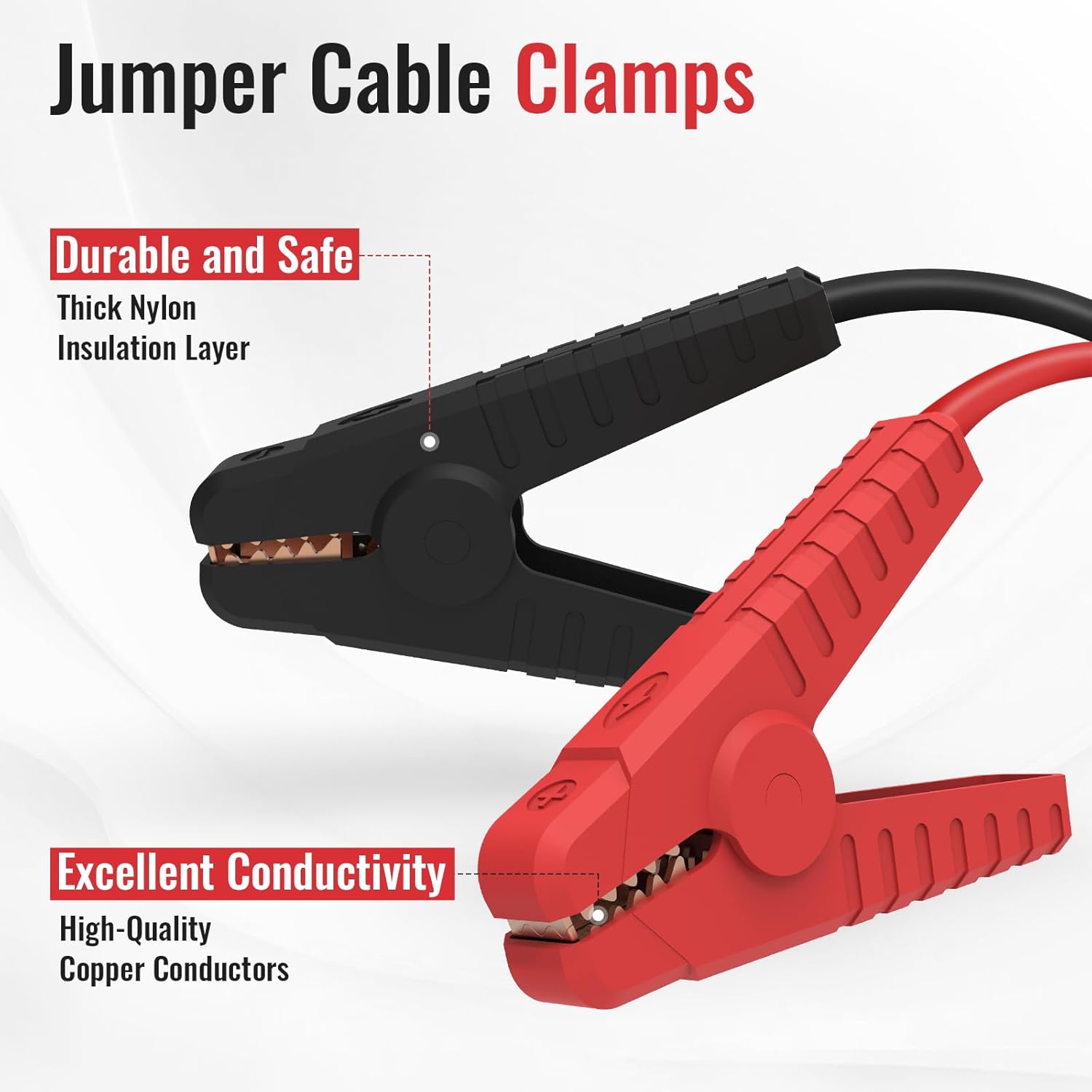 Jumper Cables with Adapter for Dewalt 18V/20V Battery, 8AWG 5.9FT Portable Auto Battery Jump Starter for Starting Car Light Vehicles (Battery Not Included)