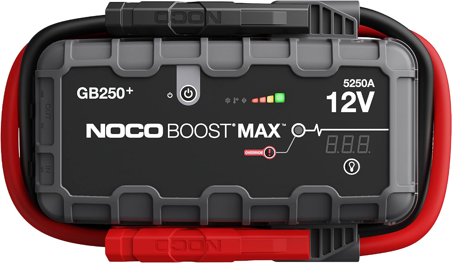 NOCO Boost Max GB250 5250 Amp 12-Volt UltraSafe Portable Lithium Jump Starter Box, Battery Booster Pack, and Commercial Jumper Cables for Gasoline and Diesel Engines Up to 16-Liters