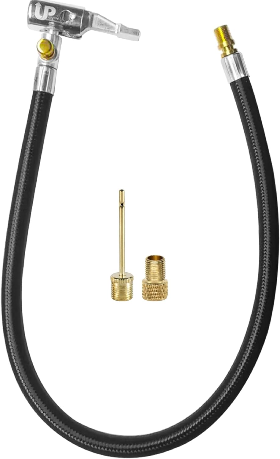 Quick Air Release Extention Replacement Hose for Tire Inflators | Portable Air Compressor | Tire Valve Air Chuck Lock | Air Tire Inflator Pump Hose | Presta Valve + Ball Needle (20/50.8cm)