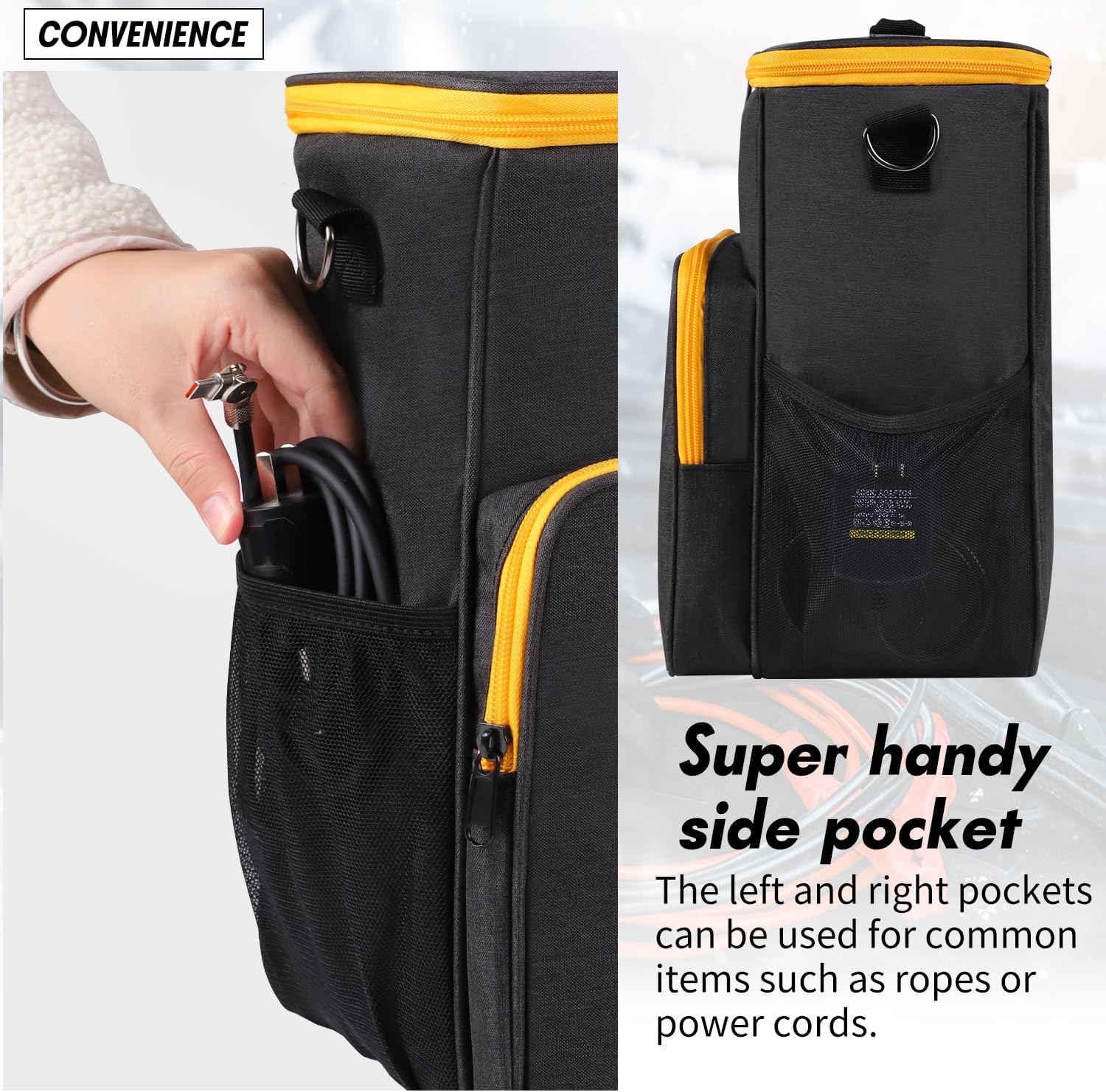 Storage Bag for Car Battery Jump Starter,Carry Case Compatible with DEWALT DXAEJ14 Digital Portable Power Station Air Compressor,Car Jump Starter Power Bank Bag