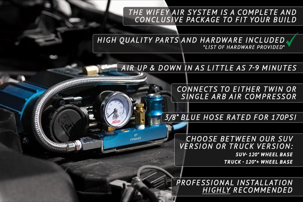 The Wifey Air System | SUV 120 Wheel Base | ARB Single  Twin Air Compressor | Hose Rated 170 PSI | Made in the USA | Rago Fabrication