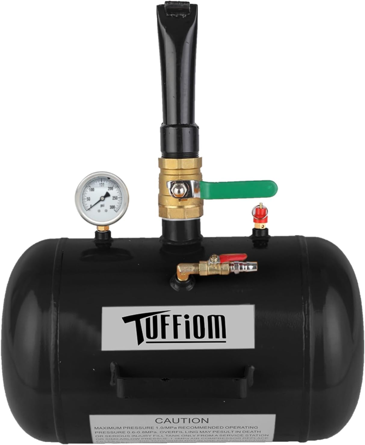 TUFFIOM 5 Gallon Air Tire Bead Blaster Seater w/Pressure Gauge  Handle, Wheel Seating Tool Inflator Tank for Truck ATV, 85-116PSI Operating Pressure, Black