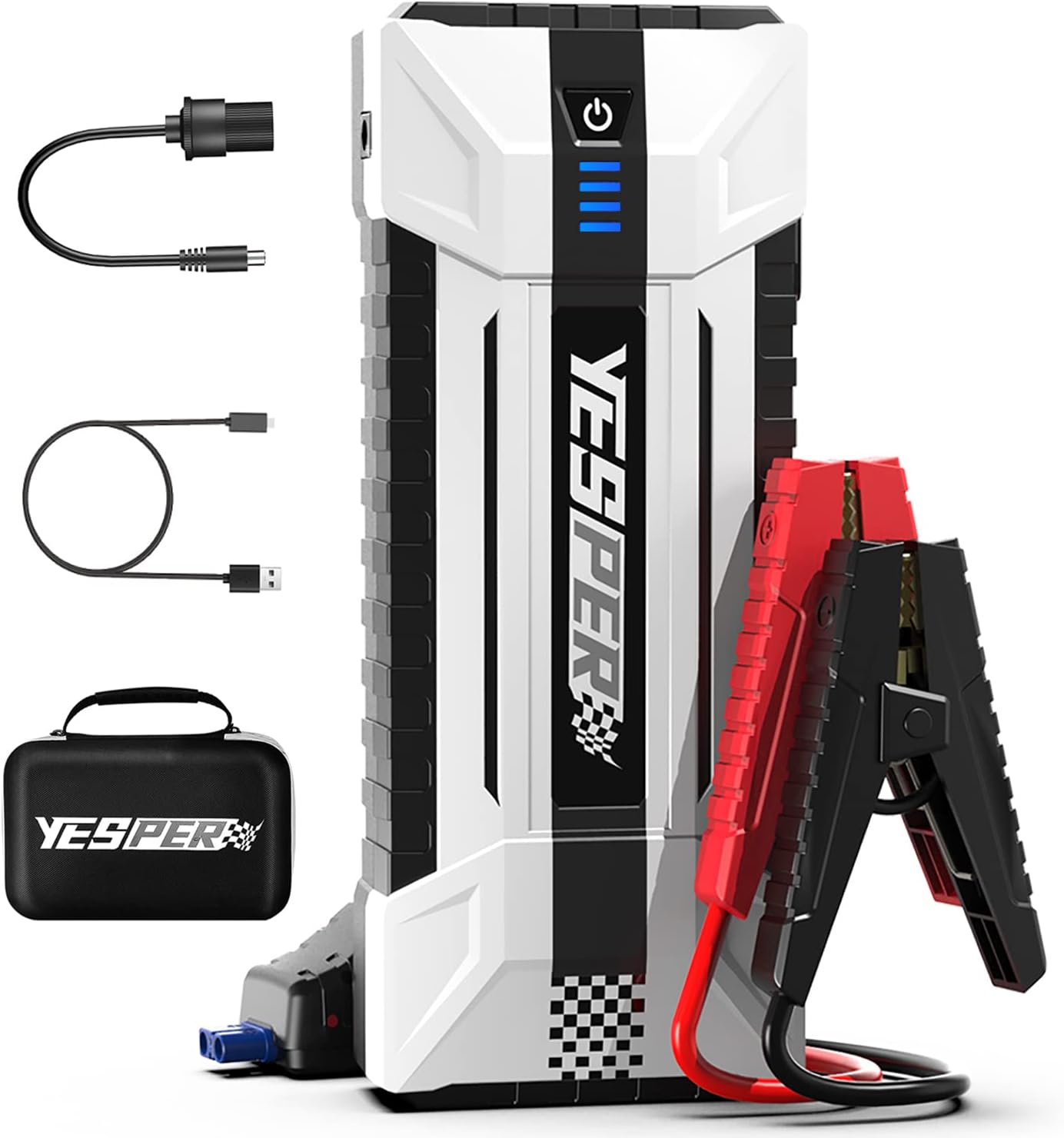 YESPER 2160A Car Jump Starter Portable，Battery Jumper Booster Pack, Boost Jump Box for Most 12V Vehicle (Up to 9.0L Gas/7.0L Diesel Engine), DSLI Safe Tech, PD 15W Fast Charge  DC 15V Port