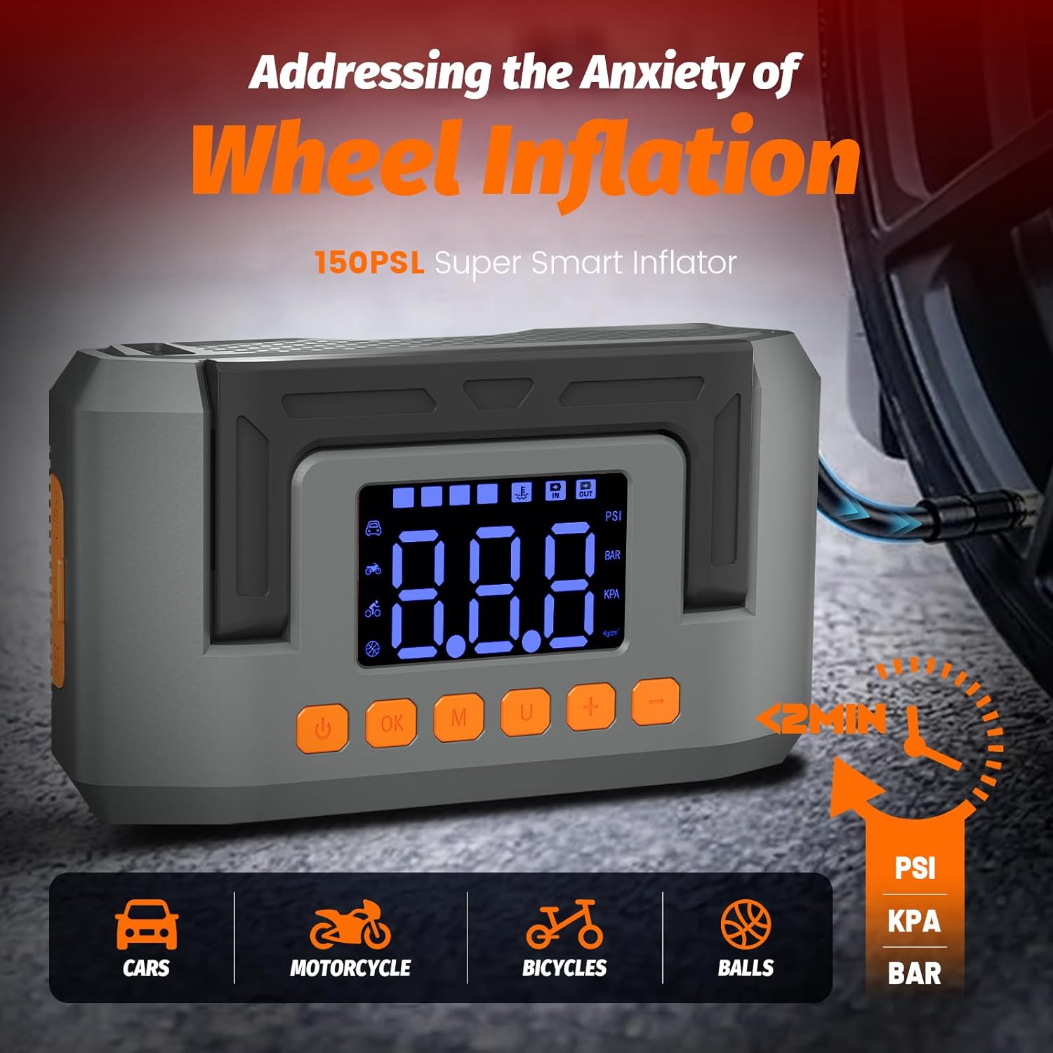 10-in-1 Portable Car Battery Jump Starter with Air Compressor,26800mAh Car Battery Jump Starter Battery Pack (All Gas/12L Diesel) Jump Booster Box with Dual Type-C Quick Charge LED Bright Light