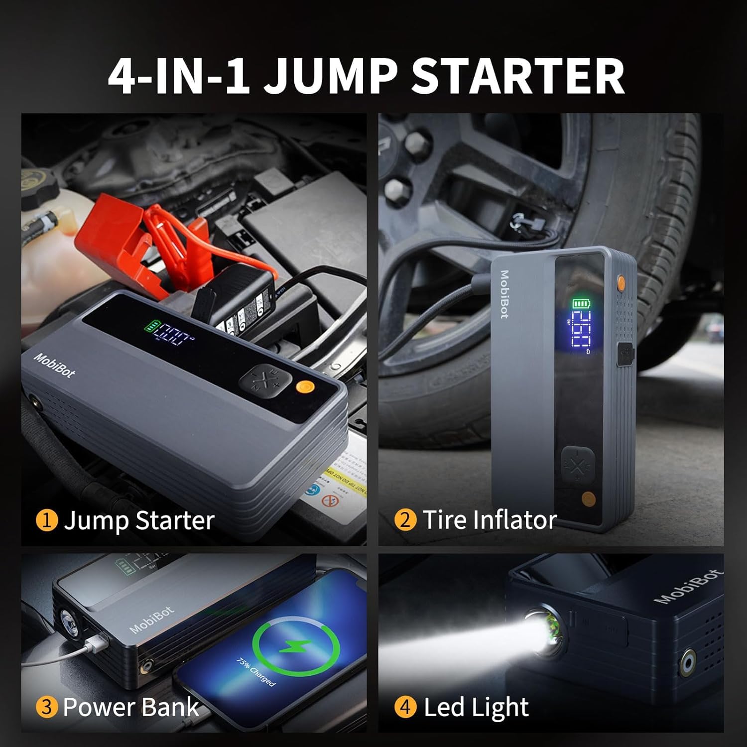 4-in-1 Jump Starter with Air Compressor review