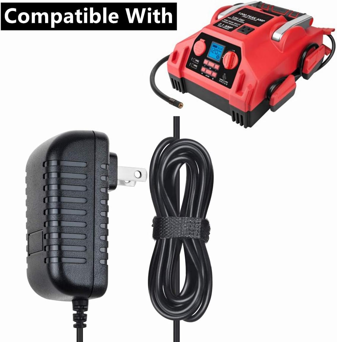 AC/DC Adapter for EverStart MAXX 1200 Peak AMPS Jump Starter with Air Compressor and Inverter Ever Start 1200A 600A Jumpstarter Box Lot 11480 Power Supply Charger Cigarette Lighter Plug