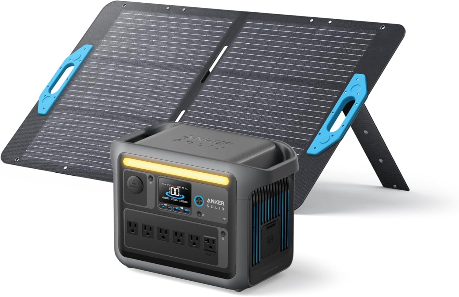 Anker SOLIX C1000 Portable Power Station with Water-Resistant Carry Bag, 1800W Solar Generator, 1056wh LFP (LiFePO4) Battery, 4 AC Outlets, Up to 2400W for Home, Power Outages, and Outdoor Camping