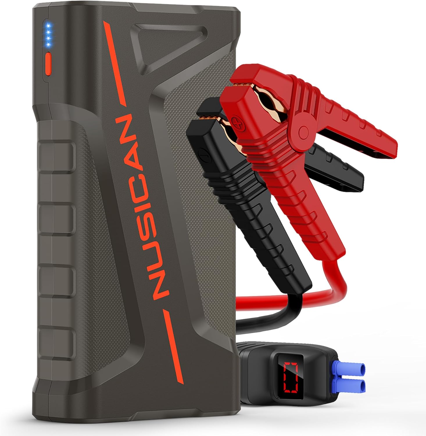 Car Battery Jump Starter, NUSICAN 2000A Portable Car Jump Starter Battery Pack (up to 7.5L Gas/5.5L Diesel Engine) 12V 18000mAh Jump Box for Car Battery with Safety Jumper Clamps, LED Lights, Compact