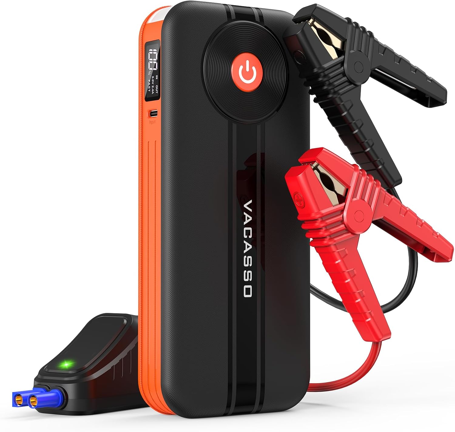 Car Jump Starter, 2500A Peak Portable 12V Jump Box (8.0L Gas/ 7L Diesel), 74Wh Lithium Car Jumper Starter Battery Pack Booster with 3 Modes Flashlight, Fast Charge 3.0