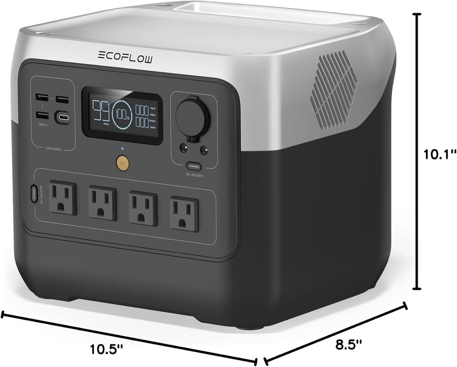 EF ECOFLOW Portable Power Station RIVER 2 Pro, 768Wh LiFePO4 Battery, 70 Min Fast Charging, 4X800W (X-Boost 1600W) AC Outlets, Solar Generator for Outdoor Camping/RVs/Home Use Black