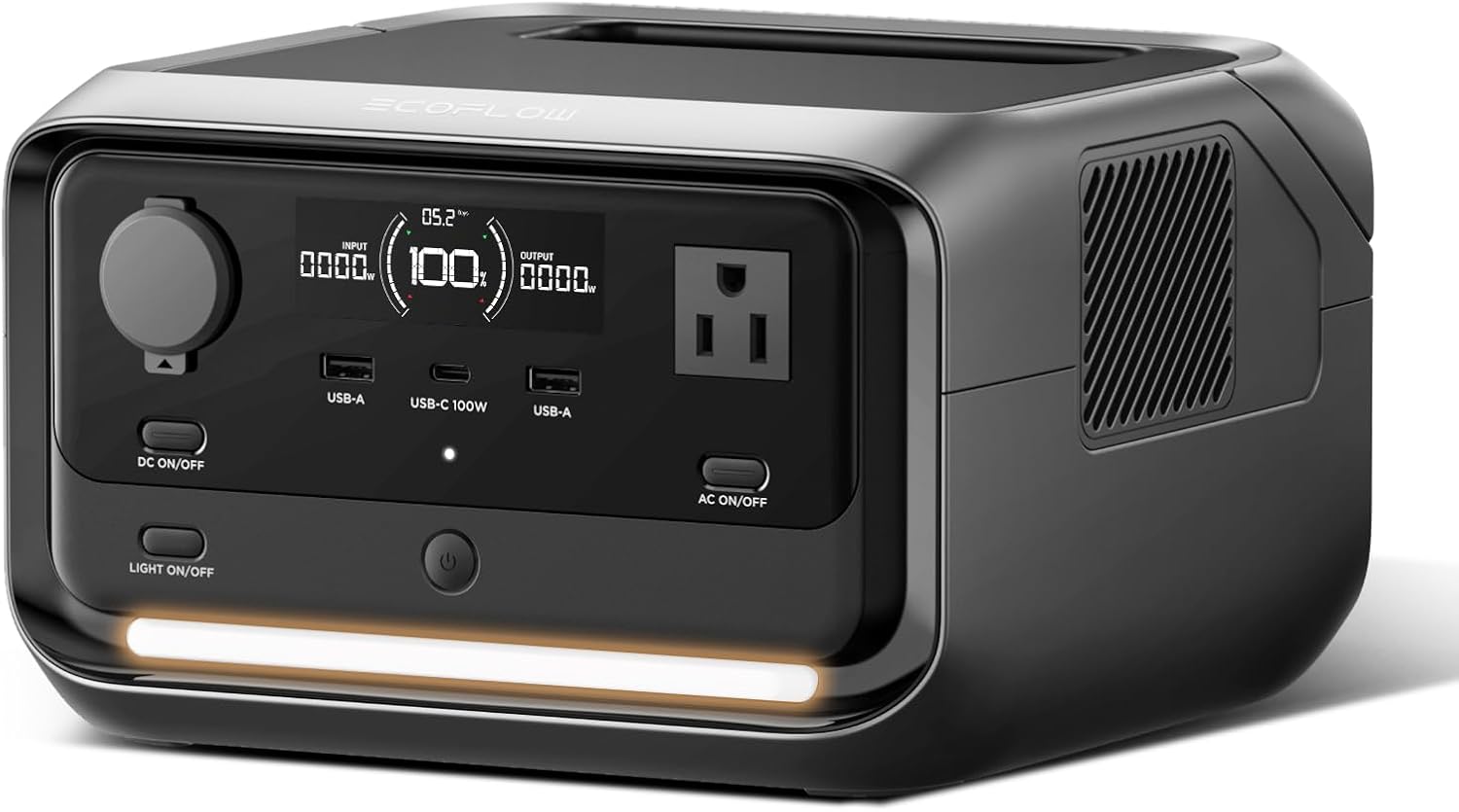 EF ECOFLOW Portable Power Station RIVER 3 Plus, 286Wh LiFePO4 Battery, 3 Up to 1200W AC Outlets, 10 MS UPS, Expandable to 858Wh, 30 dB Quiet, 1Hr Fast Charging Solar Generator for Outdoor Camping/RV