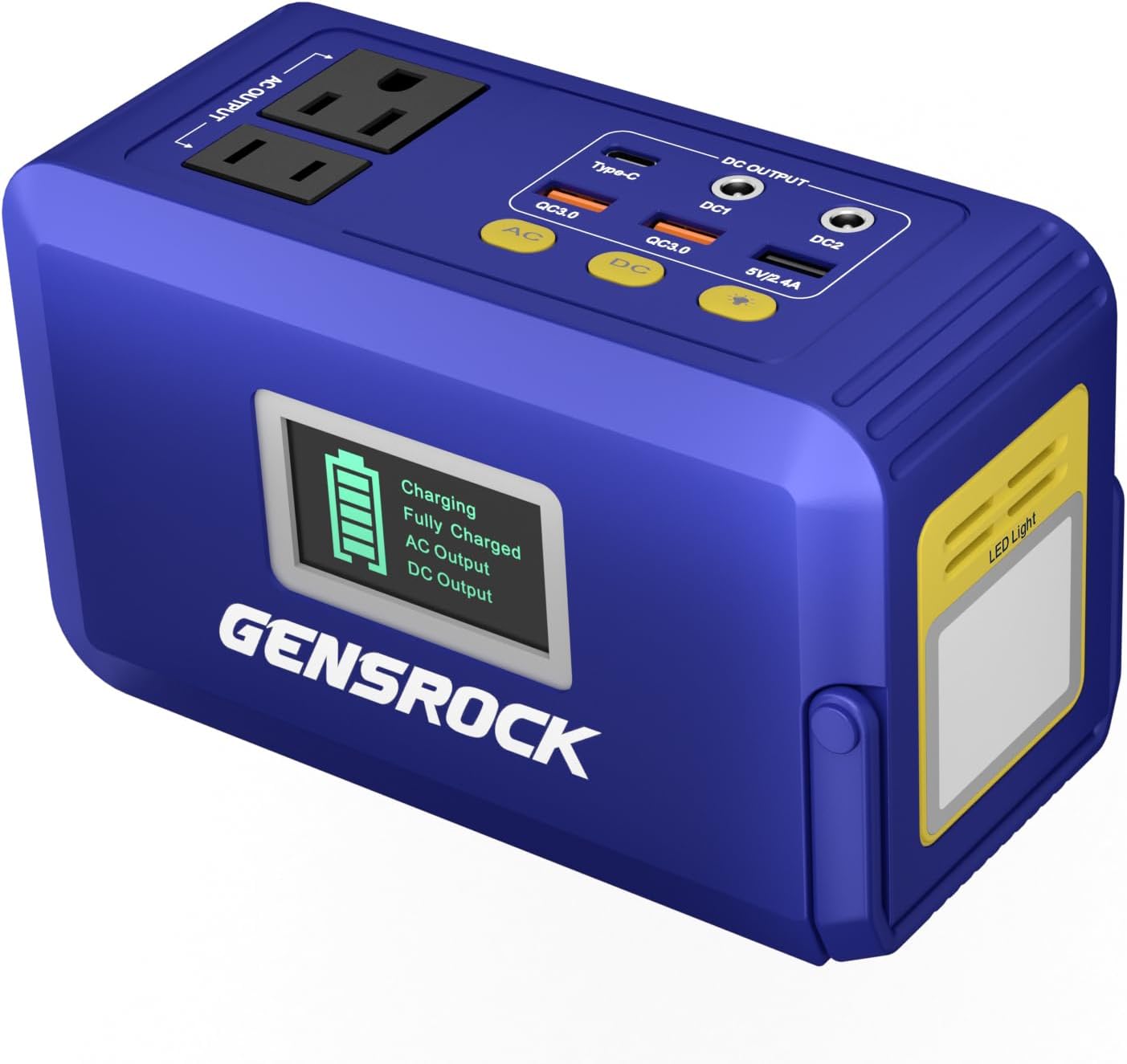 GENSROCK Portable Power Station, 88Wh Solar Generator(Solar Panel Not Included), Lithium Battery Power Bank with 110V/150W Peak AC Outlet, LED Flashlight for CPAP Home Camping Travel Emergency.