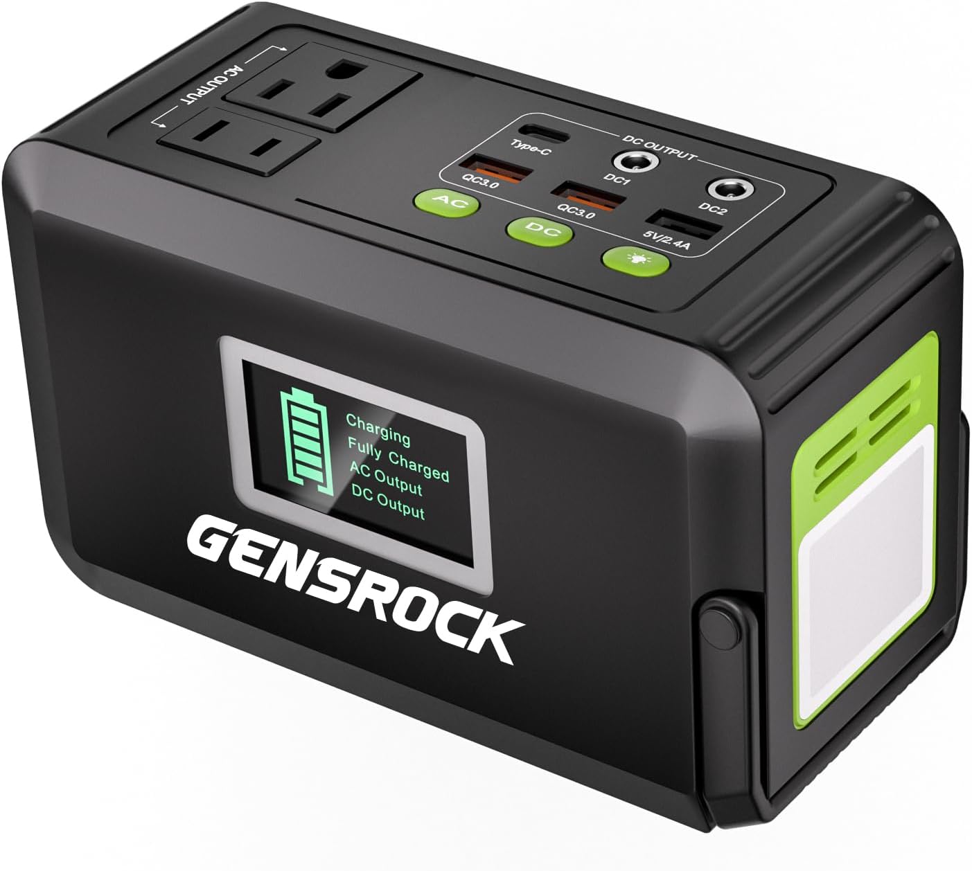 GENSROCK Portable Power Station, 88Wh Solar Generator(Solar Panel Not Included), Lithium Battery Power Bank with 110V/150W Peak AC Outlet, LED Flashlight for CPAP Home Camping Travel Emergency.