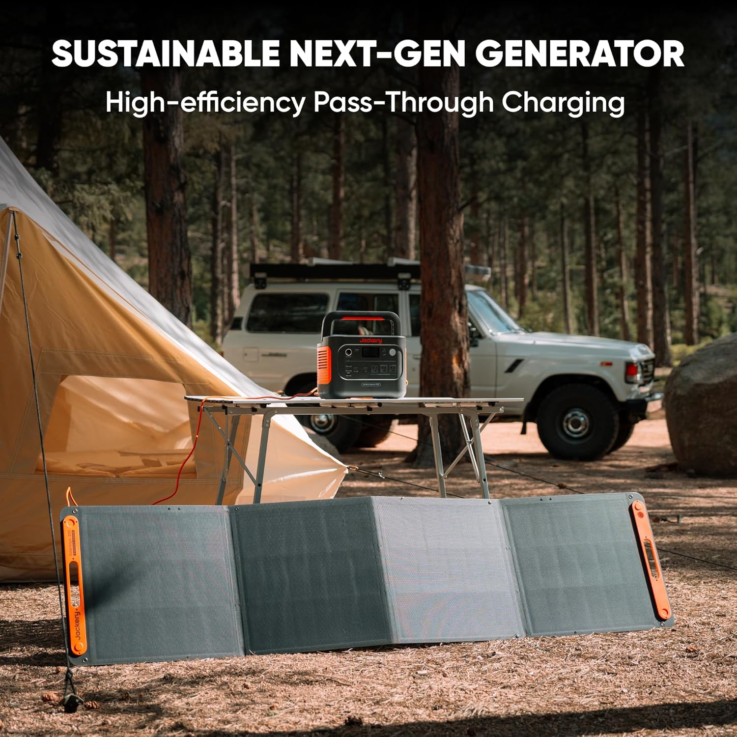 Jackery Explorer 1000 v2 Portable Power Station,1070Wh LiFePO4 Battery,1500W AC/100W USB-C Output, 1 Hr Fast Charge, Solar Generator for Camping,Emergency, RV, Off-Grid Living(Solar Panel Optional)