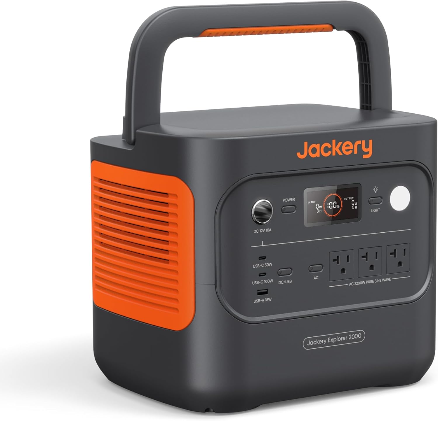 Jackery Explorer 2000 v2 Portable Power Station, 2042Wh LiFePO4 Home Backup Battery, 2200W Solar Generator, USB-C PD 100W Fast Charging for Emergencies, Power Outages, Camping(Solar Panel Optional)