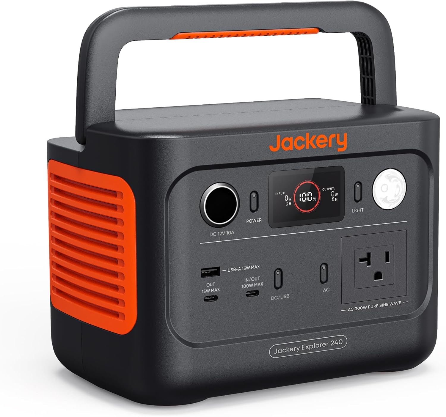 Jackery Explorer 240 v2 Portable Power Station, 256Wh LiFePO4 Battery with 300W AC/100W USB-C Output, 1Hr Fast Charging, Versatile Scenarios-Outdoor/Camping/RV/Travel/Emergency Backup