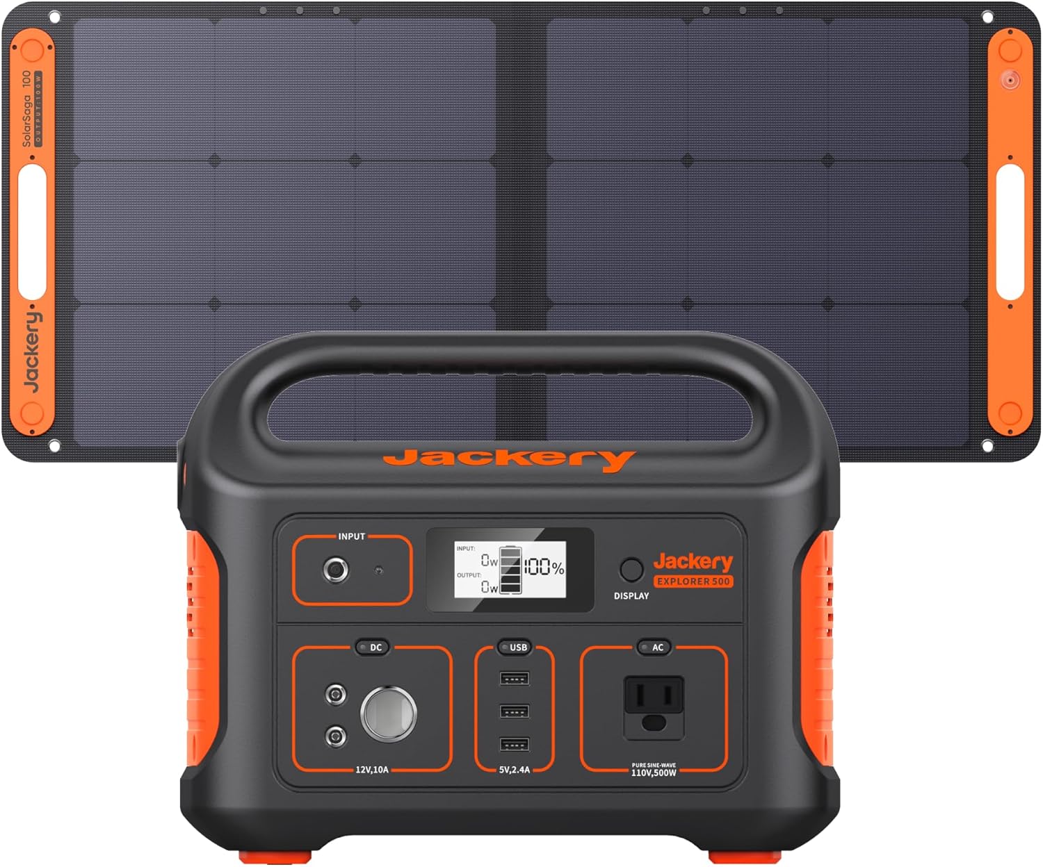 Jackery Portable Power Station Explorer 500, 518Wh Outdoor Solar Generator Mobile Lithium Battery Pack with 110V/500W AC Outlet for Home Use, Emergency Backup,Road Trip Camping (Solar Panel Optional)